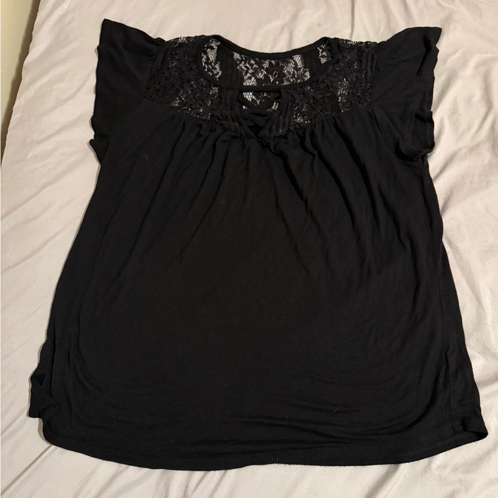 Elegant Black Lace Women's Top